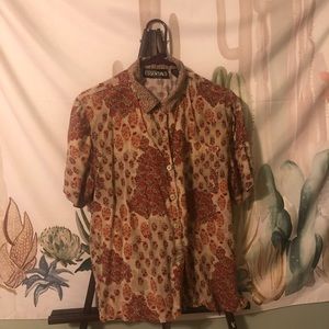 Vintage Button Up Floral Collared Shirt